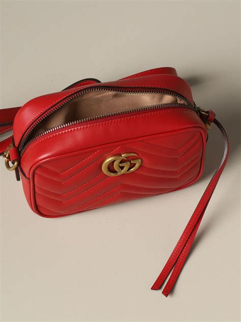 gucci red green shoulder bag|red gucci marmont bag.